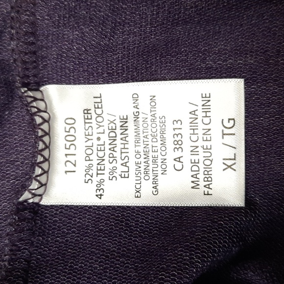 Tuff Athletics purple snake skin print long sleeve wrap hem top, size XL - Picture 8 of 9